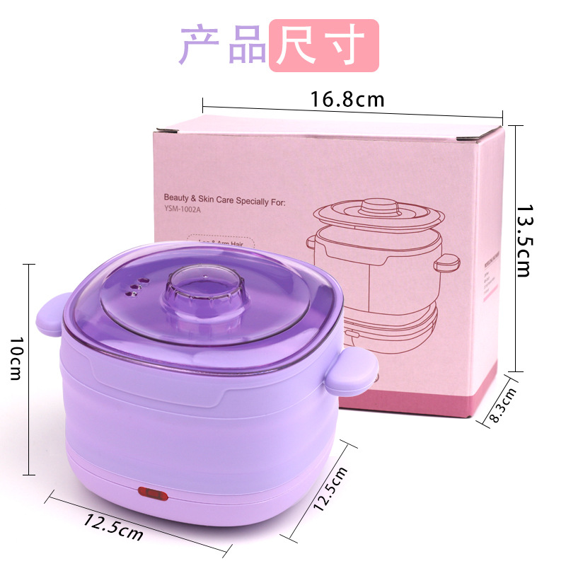 Mini máquina de terapia de cera olla de cera de silicona plegable olla antiadherente resistente a altas temperaturas fácil de limpiar máquina de fusión de cera de temperatura constante integrada
