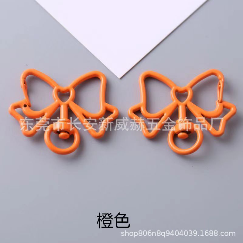 烤漆彩色蝴蝶结钥匙扣龙虾扣狗扣喷漆diy手工挂件饰品扣饰品配件|undefined