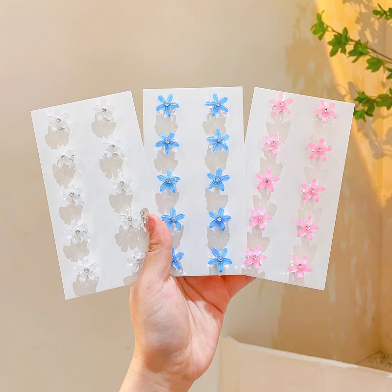 Flores para niños clip para el cabello conjunto de niñas lindas trenzas pequeñas toque de cabello para niñas clip para el cabello mini perno