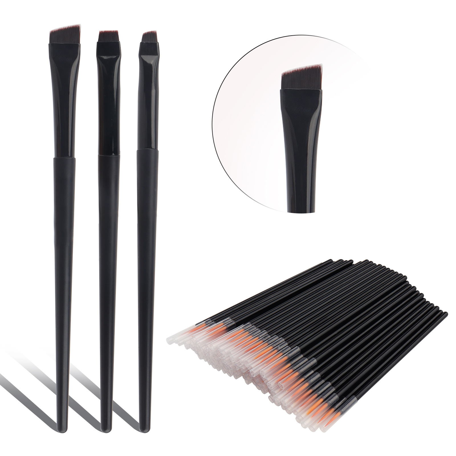 Cross-Border Disposable Eye Makeup Brush Eyeliner Brush Eyeliner Stick Application Brush Makeup Brush Eye Makeup Tools
