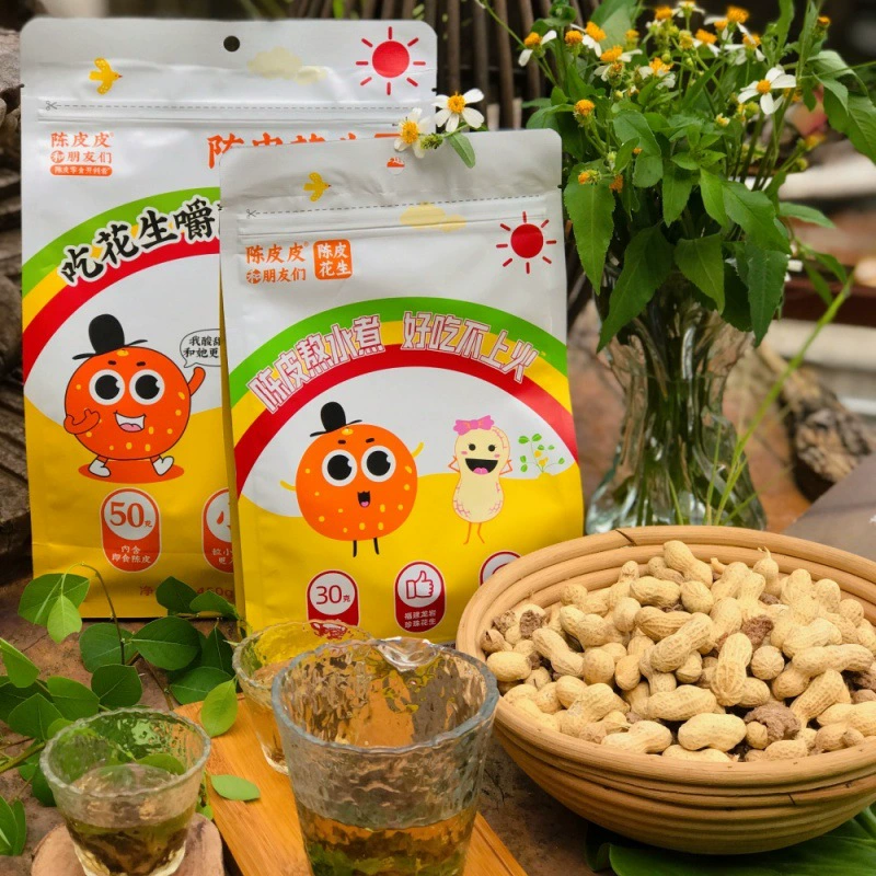 [2 пакетика] Chenpi and Friends Арахис Chenpi 450 г Орехи в скорлупе Жареные семена и орехи Повседневные закуски и напитки
