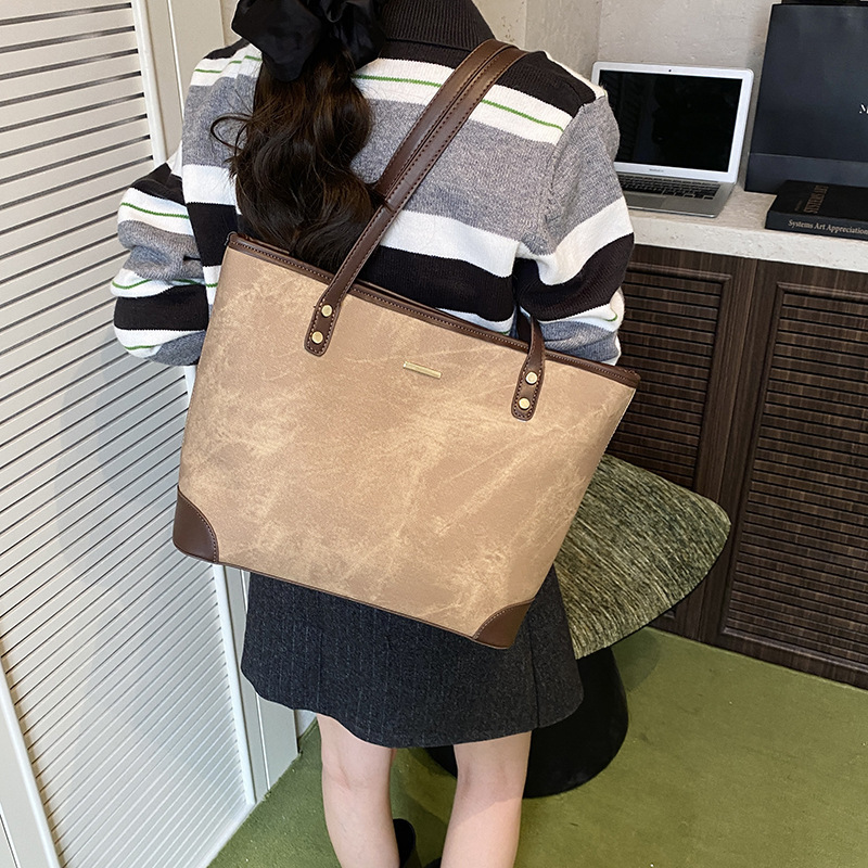 高级感简约单肩包包女2025秋季新款大容量通勤托特包休闲单肩包|undefined