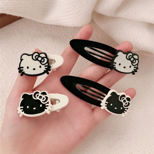 New cute cartoon kitten hair clip y2k hot girl sweet cool cat hair clip girl side bangs BB hair clip accessories