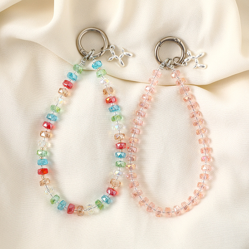 Najia New Crystal Gem Beaded Pendant Advanced Sense Bag Chain Mobile Phone Lanyard European Anti-Lost Rope Lanyard Chain