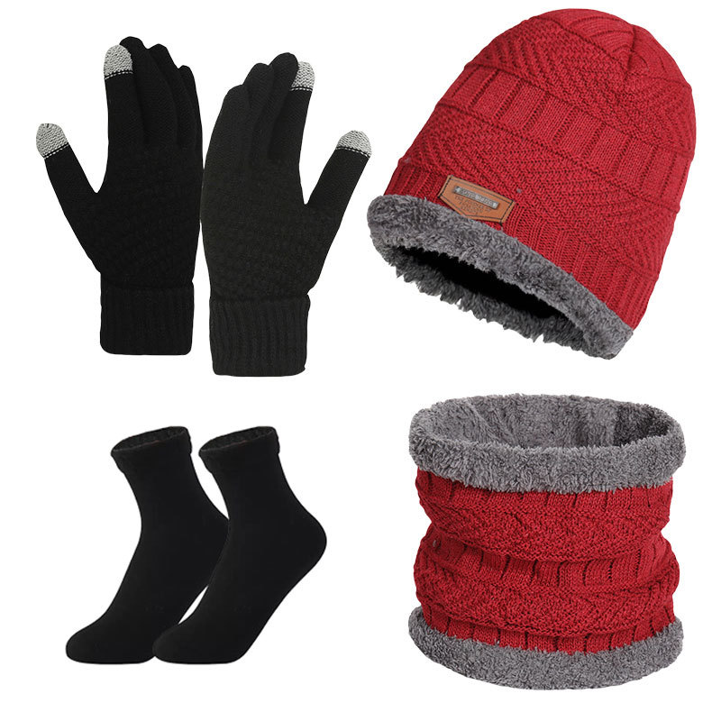 빨간색 4종세트[검은색 양말]실