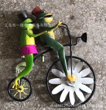 青蛙骑车风车动物摩托车花园桩金属铁艺庭院花园装饰风车跨境
