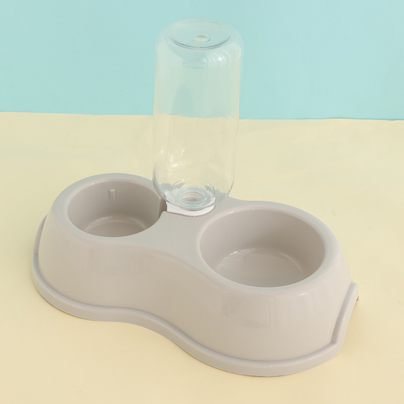 Spot plastic pet feeding bottle round automatic with double bowl…