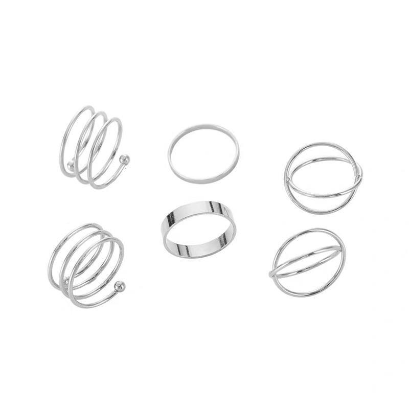 Simple Open Geometric Cross Ring Set display picture 8