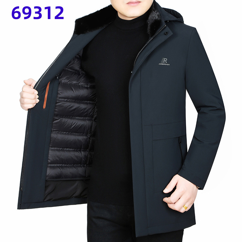 2023 Men's Nick Jacket Liner Goose down Mink Fur Collar Detachable Casual Business Jacket