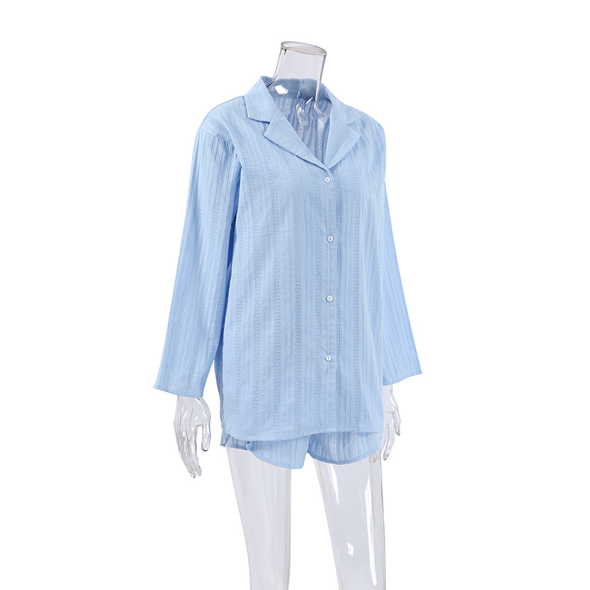 266g Weight Long Sleeve Sleeve Length Pajamas Lingerie Type Cotton Fabric Type Regular Top Length Shorts Sets Sets Type 2 Pieces Set Quantity Home, Sleeping Occasion Turndown Neckline Breathable Function Regular Fit Fit Type Solid Color Pattern Winter, Summer, Spring Season Women's Gender Simple Style Style Home Sleeping Women's Simple Style Solid Color Cotton Shorts Sets Pajama Sets 1