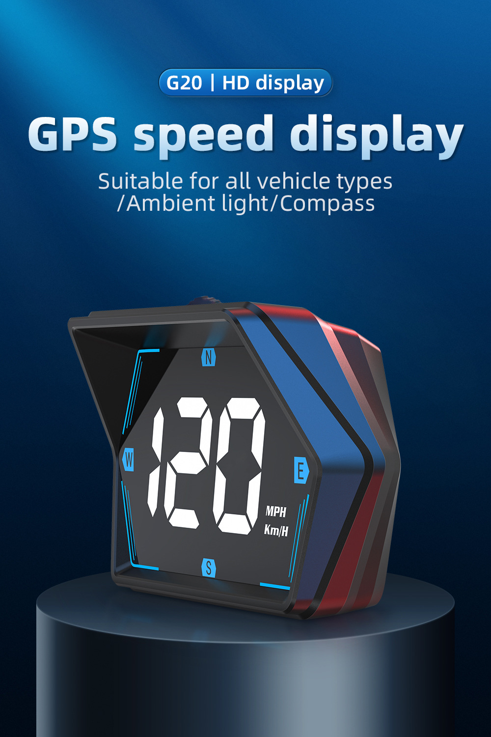 Universal car HUD head-up display Beidou GPS vehicle speed measuring instrument high-definition head-up display simple model G20