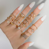 Gemstone ring, retro set, Aliexpress, European style, wholesale