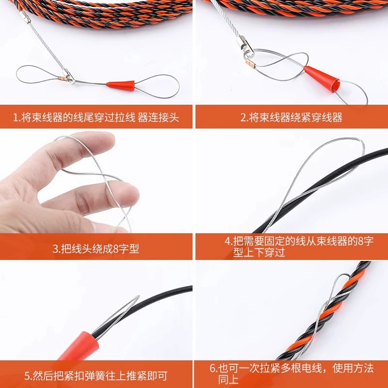 One-piece drop-shipping wire threader for electricians, wire puller, wire mesh wire stringer, concealed wire tube threader
