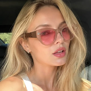 欧美墨镜女防紫外线大框格子镜腿高级感太阳眼镜女2026sunglasses