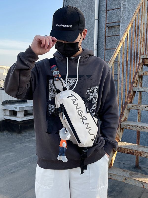 Bolso de pecho para hombre, bolso cruzado de marca a la moda, bolso deportivo informal para hombre, bolso de hombro de gran capacidad, bolso de pecho de estilo japonés para mujer