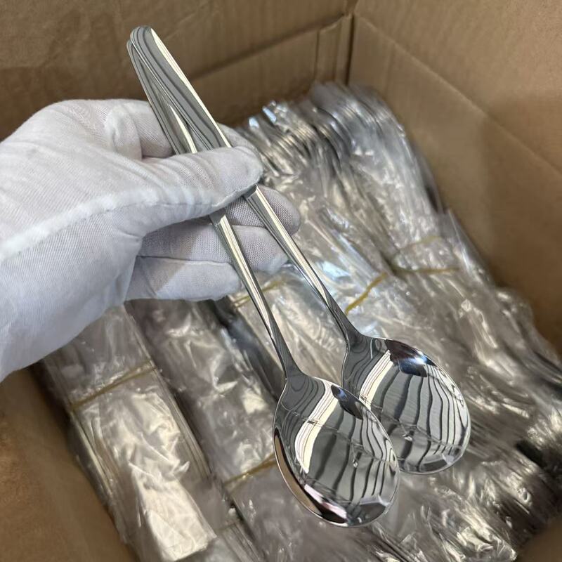 Food-Grade 316L Stainless Steel Korean-Style Long-Handled Spoon, Thickened Rice Mixing Spoon, High-End Exquisite Soup Spoon, Fork Wholesale Food-Grade 316L Stainless Steel Korean-Style Long-Handled Spoon, Thickened Rice Mixing Spoon, High-End Exquisite Soup Spoon, Fork Wholesale