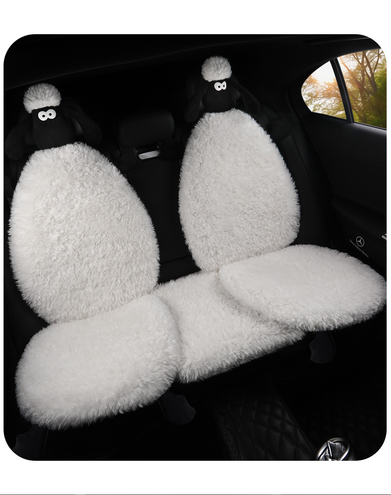 Factory Direct Sales Winter Plush Three-Piece Set Five-Seat Warm and Comfortable Plush Butt Cushion Single-Seat Winter Universal Seat Cushion