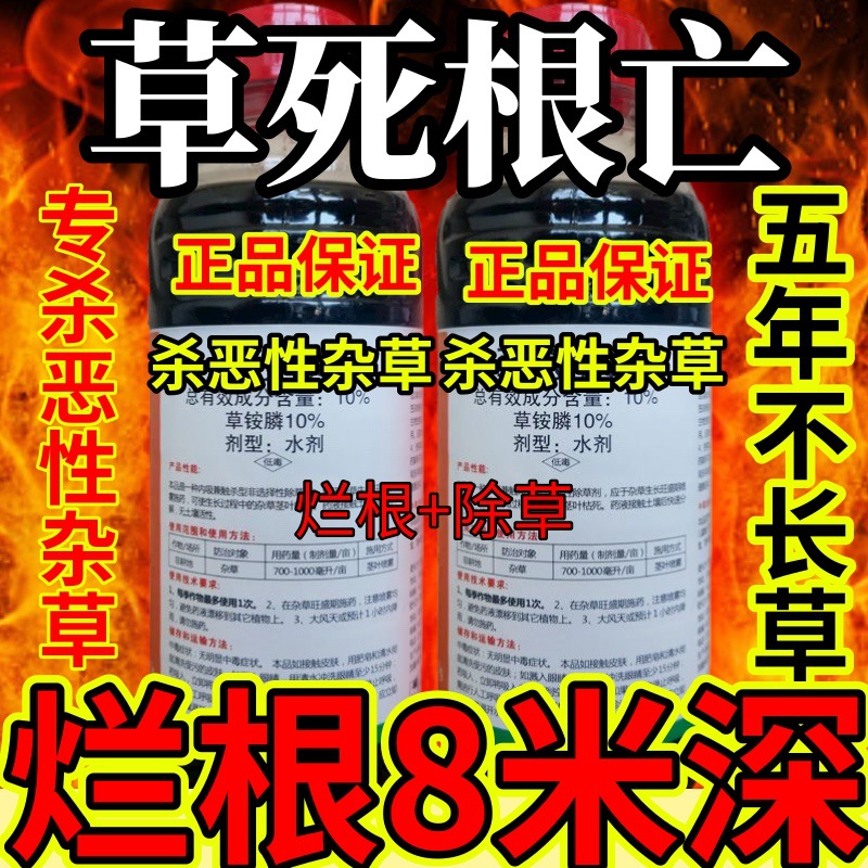 杀草快高浓度精草铵膦铵盐果园牛精草小飞蓬各种杂草全草死根亡