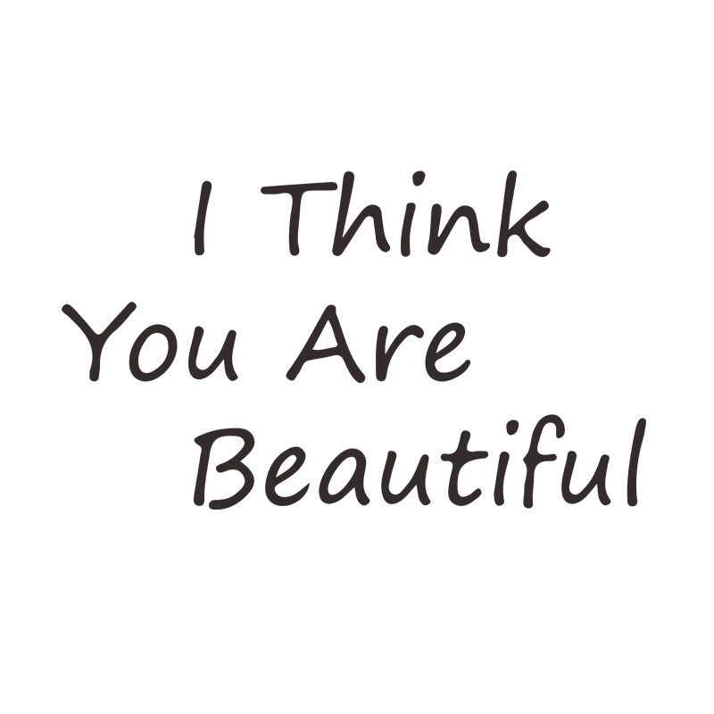 Simple Letter I Think You Are Beautiful Wall Sticker display picture 7