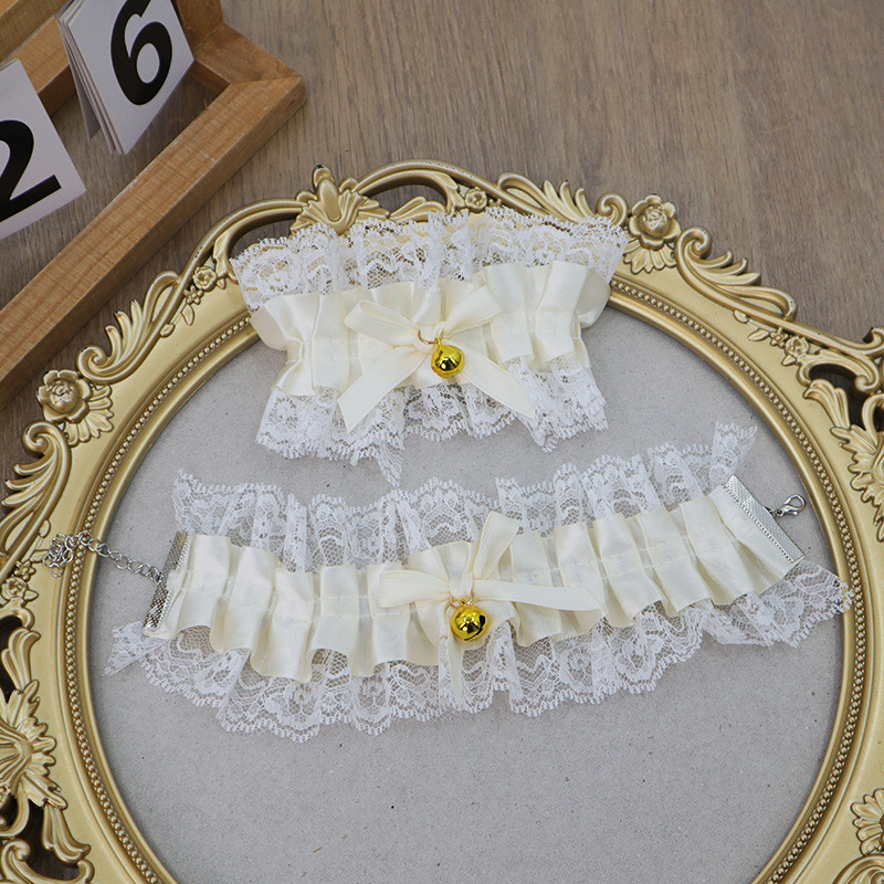 Lolita al por mayor encaje correa de cabello conjunto de clipes de cabello brazalete decoración de Halloween carnaval navidad conjunto de adornos de cabello