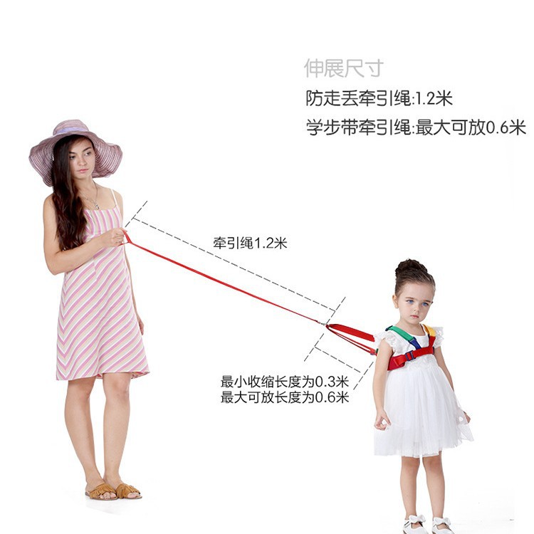 Caminar cuerda anti-perdida anti-apriete anti-perdido cinturón bebé anti-perdido cinturón de niño bebé niños verano transpirable cuerda de tracción