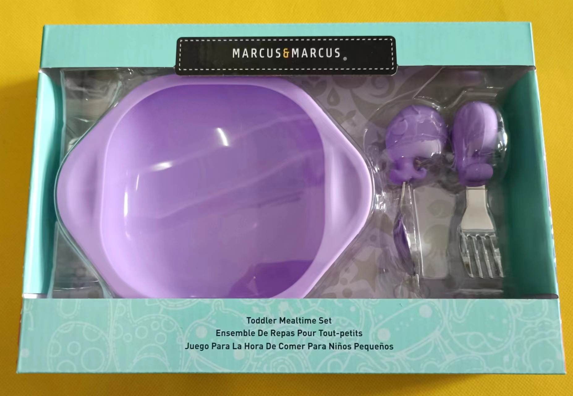 보라색 고래 포크 숟가락 그릇