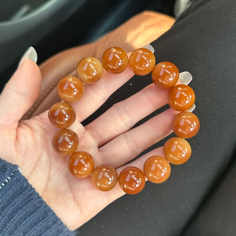 Sugar heart jade material bodhi root manufacturers wholesale natural bodhi beads beads old material Wen play 15mm round beads