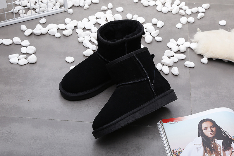 Women's short boots Flat cotton boots with lint all go with student cotton shoes_voghion.com