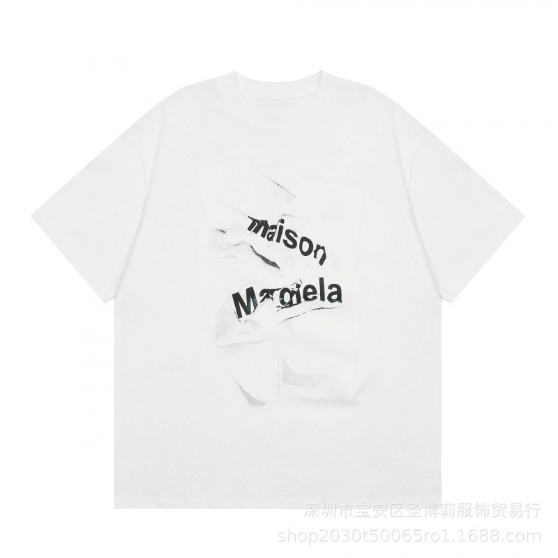 クロスボーダー メゾン マルジェラ マルジェラ デジタル プリント MM6 ピュアコットン 高品質 メンズ Tシャツ レディース 半袖 トレンド|undefined