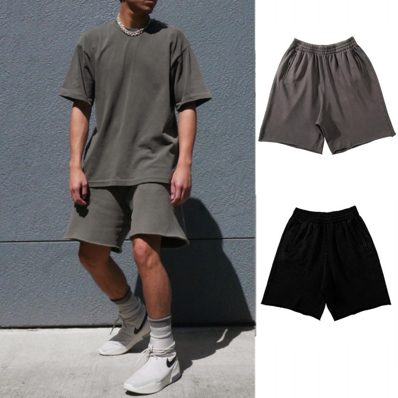 Heavy KANYE WEST fashion brand SEASON 6 KANYE yeezy American style old shorts men's high street Non-FOG