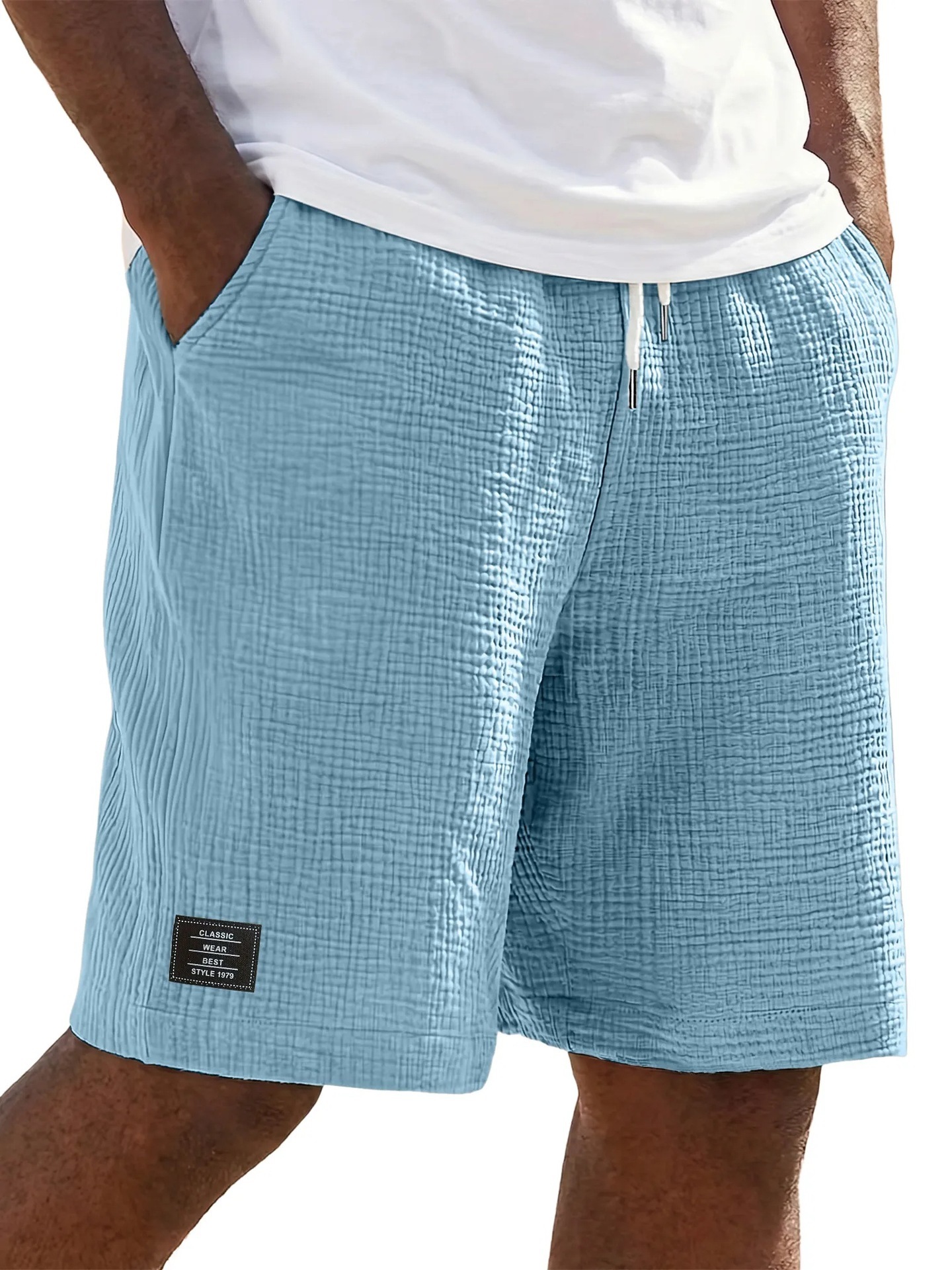 Men's Cotton-Linen Casual Shorts – Loose, Breathable, Knee-Length Summer Shorts