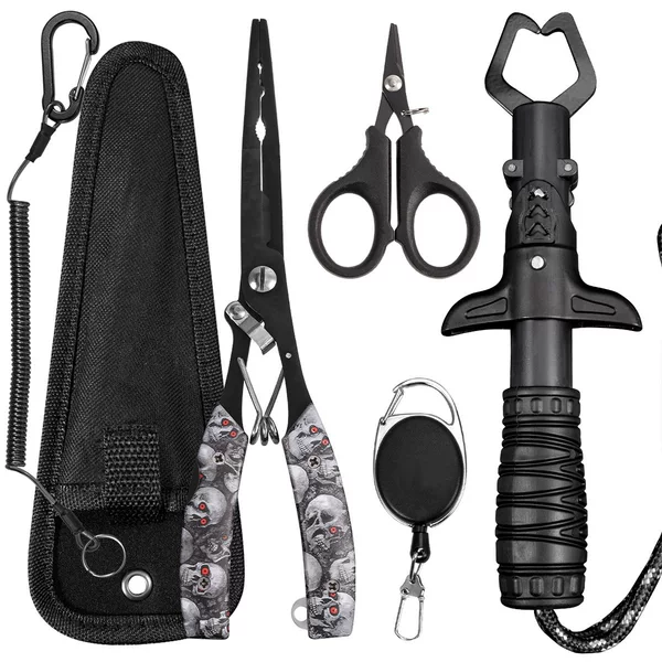 In-Stock Lure Fishing Pliers Tool Set, Printed Fishing Pliers, Fish Control Tool, Fishing Scissors, Portable Fishing Gear, Cross-Border Hot-Selling Item