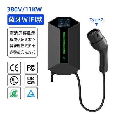 wall-mounted/pole-mounted, for home use, Elektrikli avtomobil şarj stansiyaları - type2-11kw-bluetooth-wifi-european-standard-5m