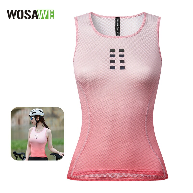 Wosawe Road Cycling Sweat-Wicking Quick-Drying Breathable Sleeveless Cycling Vest Women's Base Layer Underwear