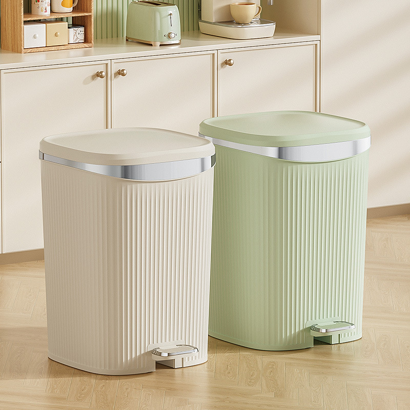 Household Trash Bin Bathroom with Lid Trash Bin Large Capacity Living Room Kitchen Bedroom Anti-Odor Trash Bin Household Trash Bin Bathroom with Lid Trash Bin Large Capacity Living Room Kitchen Bedroom Anti-Odor Trash Bin