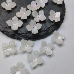 醋酸立體四瓣花 花邊繡花 Diy古風髮簪飾品配件 約14mm