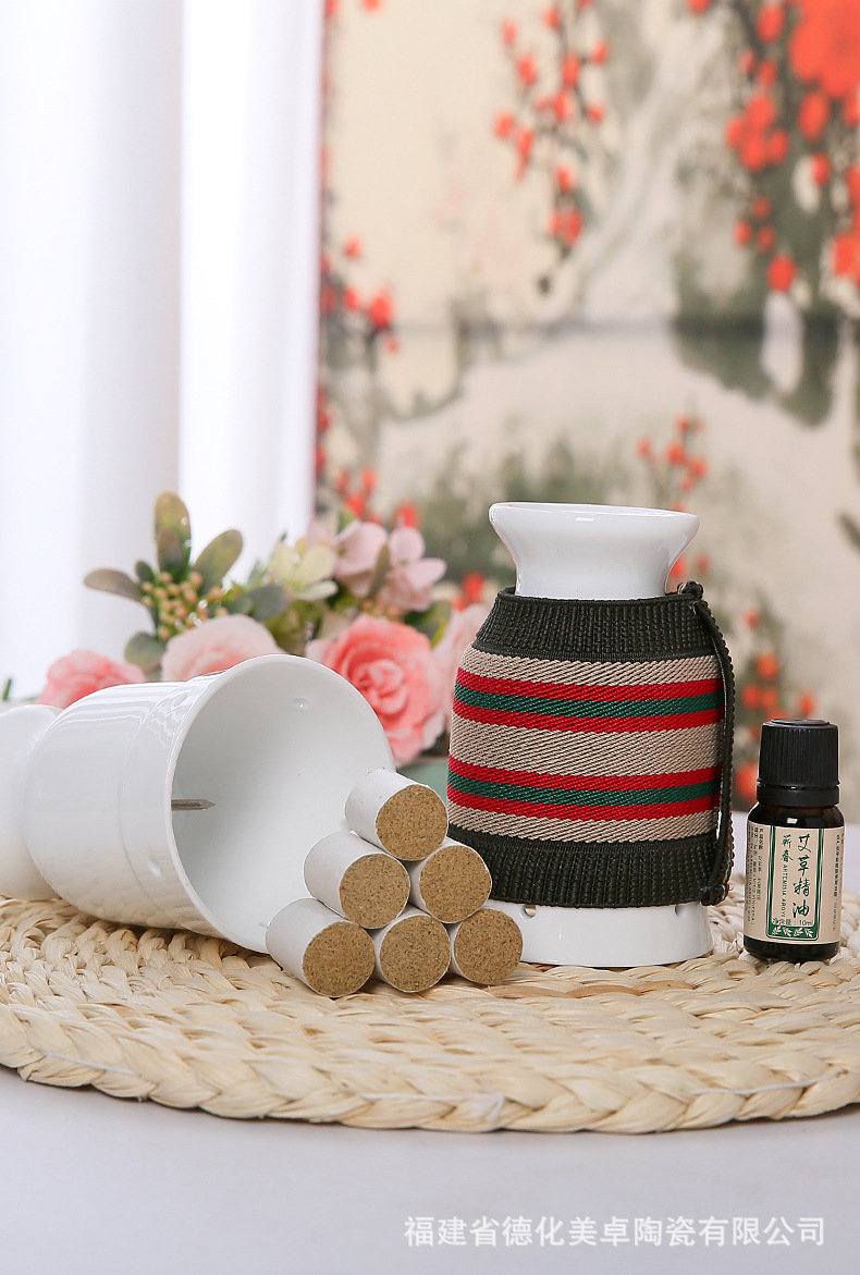 Ceramic Moxibustion Cup with Gua Sha Edge Double Layer Heat Massage Jar for Home Use 210g specifications