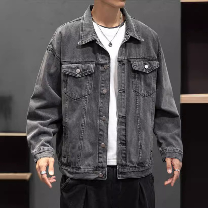 2025 Spring and Autumn Men's Casual Loose Lapel Denim Jacket Japanese Couple's Fashionable plus size Work Jacket 2025 Spring and Autumn Men's Casual Loose Lapel Denim Jacket Japanese Couple's Fashionable plus size Work Jacket