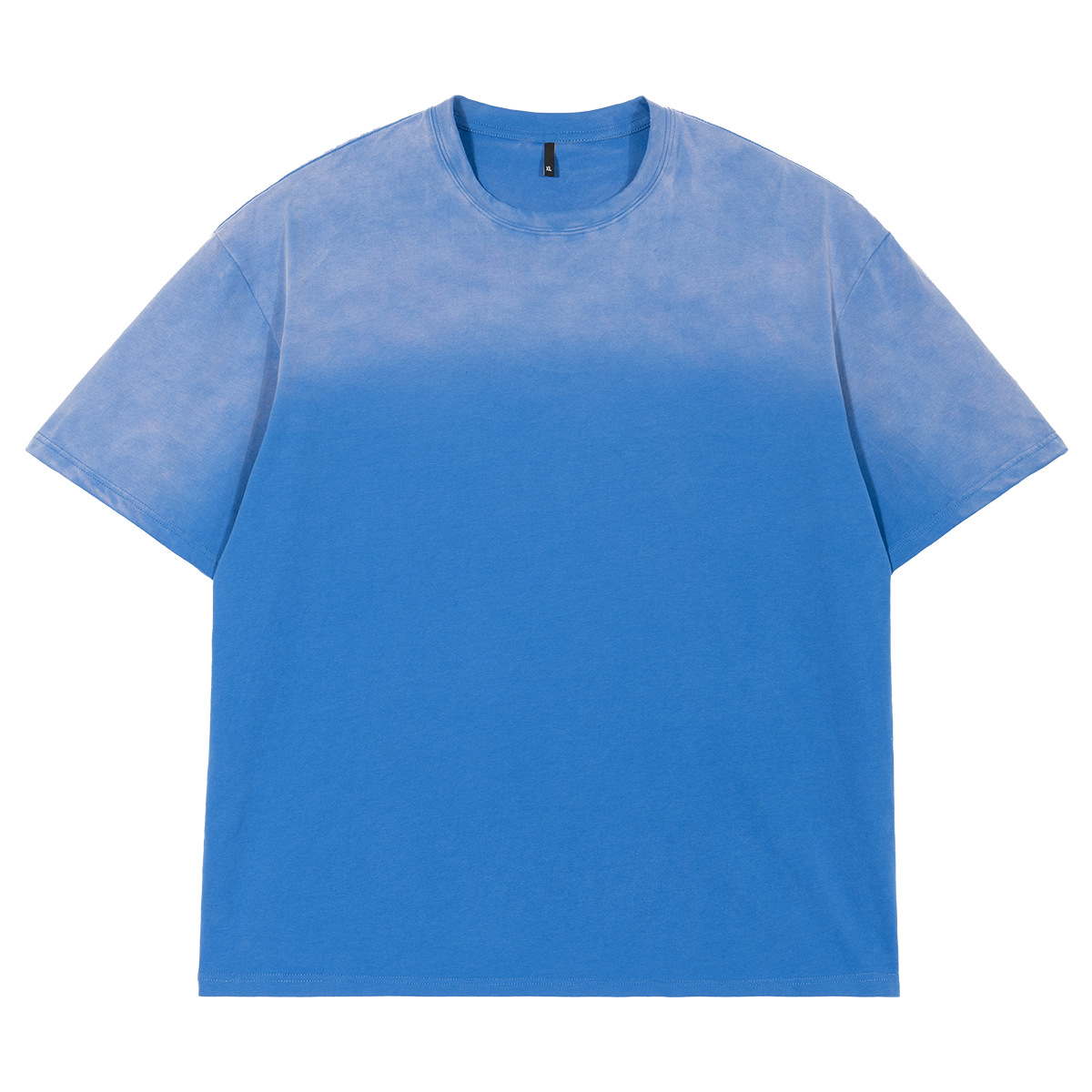 Ropa de hombre juvenil de verano casual callejera pesada lavado con agua camiseta de manga corta marca de moda de pulverización de caballo de mar de estilo retro
