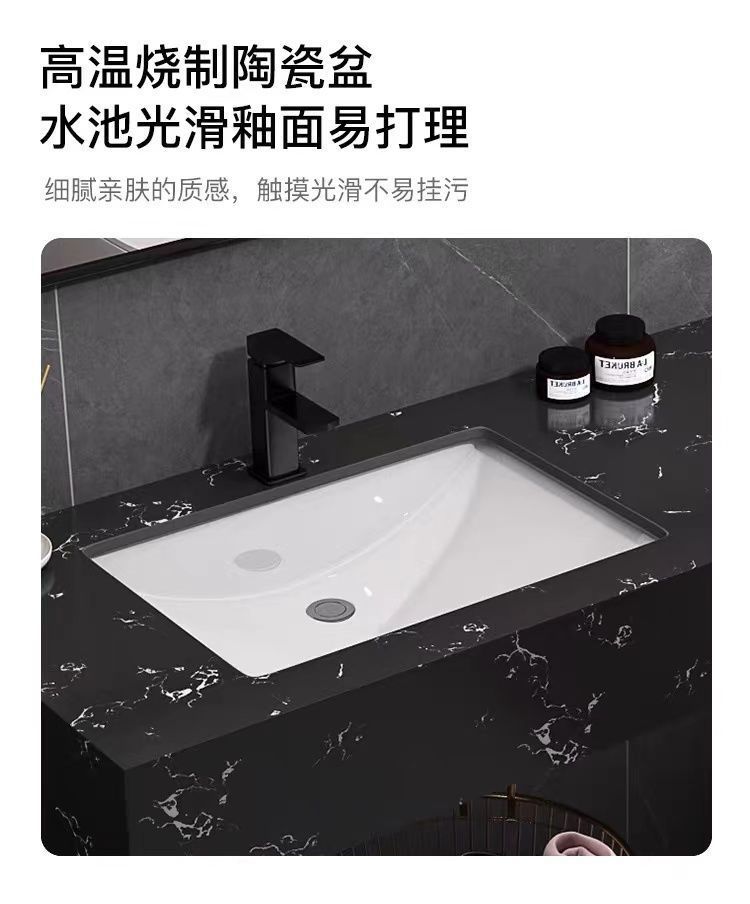 Modern and simple marble double-basin bathroom cabinet combination, washbasin, public bathroom, floor-standing bathroom undefined