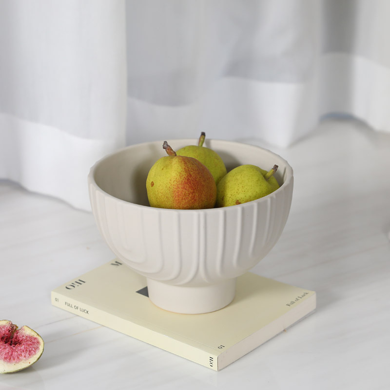 Simple mesa de café alta pierna fruta placa decoración modelo habitación bandeja decoración sala de estar creativa cerámica frutero merienda placa