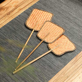 手工竹编煮茶扇子风炉扇迷你凉炉碳炉扇子复古禅意中式茶具配件