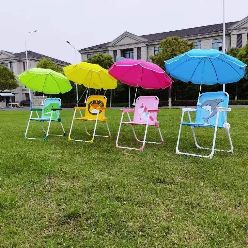 Amazon mejores ventas de niños sillas plegables al aire libre con paraguas sillas de camping portátiles taburetes pequeños taburetes Maza sillas paraguas
