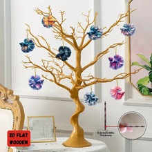 新品春夏12个混合颜色木制2d扁平吊坠彩色比特鱼风格图案