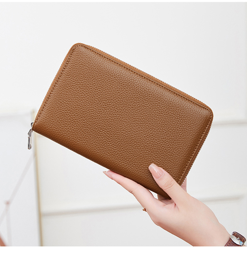 Gepäck & Taschen Oberschicht Rindsleder RFID Reisepasstasche Reißverschluss lange Passbuchtasche multifunktionale Dokumententasche große Kapazität echtes Leder Clutch_voghion.com