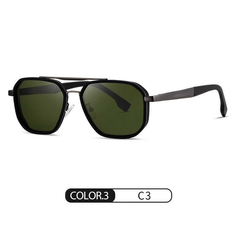 Nuevas gafas de sol polarizadas para hombre S15102 Gafas de sol de doble viga para hombre clásicas Gafas de sol para licencia de conducir