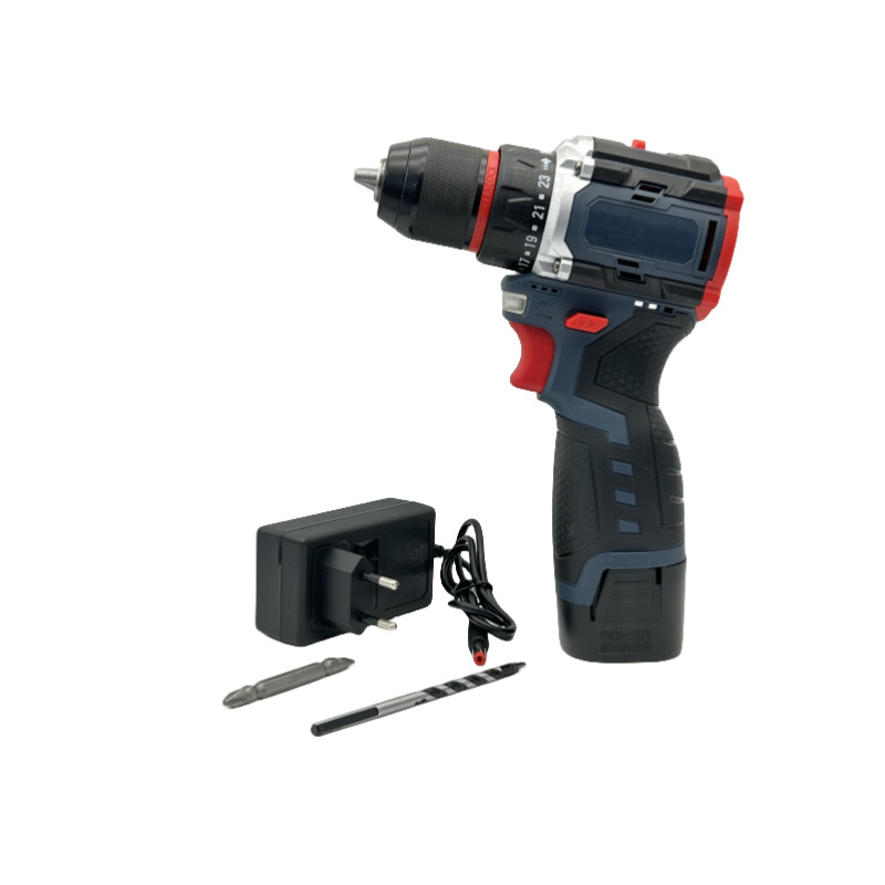 Venta al por mayor sin escobillas taladro recargable pequeña pistola de acero batería de litio gran par impacto taladro de mano destornillador eléctrico