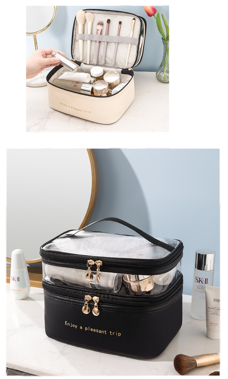 Simple Style Color Block Pvc Storage Bag Makeup Bags display picture 2