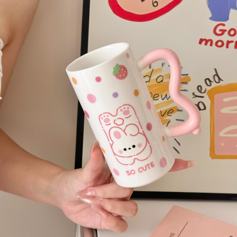 可爱萌宠陶瓷水杯马克杯子女生办公室咖啡早餐牛奶杯实用生日礼物|undefined