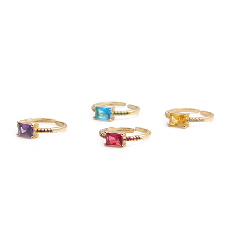 Retro amethyst citrine geometric ring